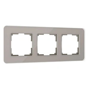 Изображение Рамка из стекла на 3 поста Elite дымчатый W0032417
