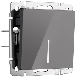 Изображение Выключатель одноклавишный проходной с подсветкой (графит акрил) W1112144