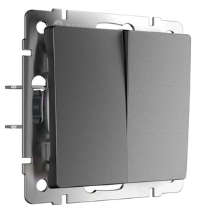 Изображение Перекрестный выключатель двухклавишный (графит матовый) W1123064