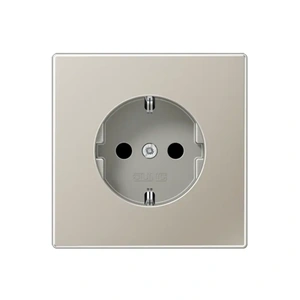 Изображение Розетка с заземлением и шторками 16А 250В LS plus сталь ES1520KI Jung