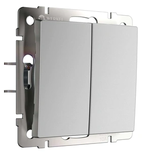 Изображение Выключатель двухклавишный с самовозвратом (серебряный) W1122406