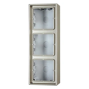 Изображение Накладная коробка на 3 поста рамкой LS 990 сталь  ES2583A-L Jung