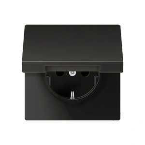 Изображение Розетка с заземлением и крышкой 16А 250В LS-design антрацит AL1520KLAN Jung
