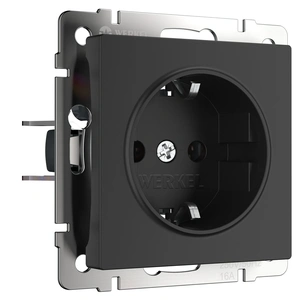 Изображение Розетка с заземлением (черный матовый) W1171008