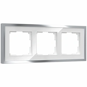 Изображение Рамка на 3 поста Baguette (белый/серебро) W0032850